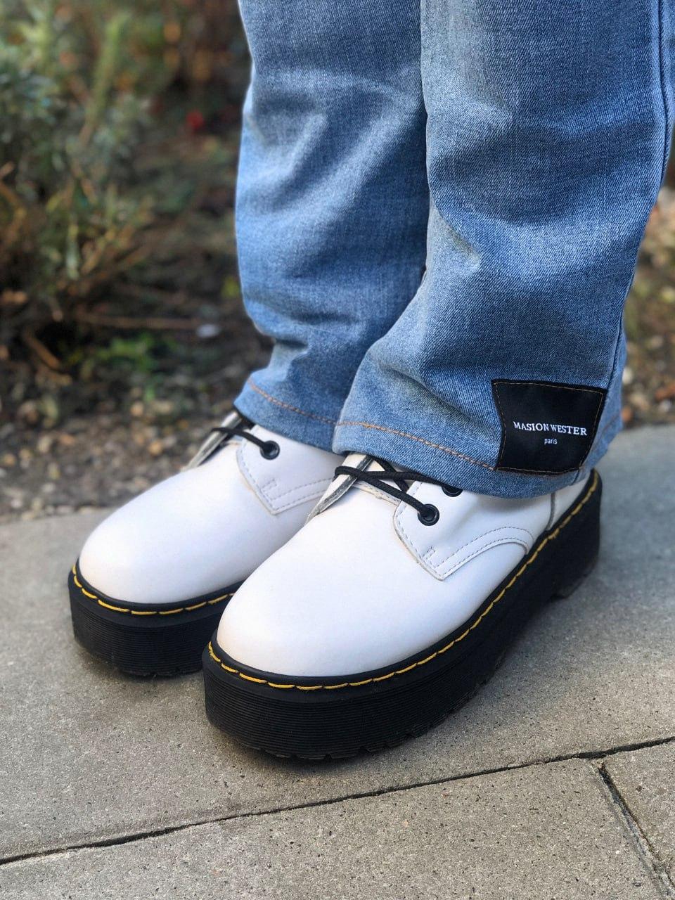 Женские ботинки Dr. Martens Jadon White (белые) демисезонные сапоги на платформе PD4799 тренд - фото 3 - id-p1823533277