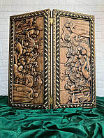 Деревянные нарды, оформлены ручной резьбой, 68*32 см, арт.190149