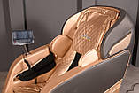 Розкладне масажне крісло з функцією витягування XZERO Y15 SL Premium Brown&Gold Масажне крісло шиацу, фото 4