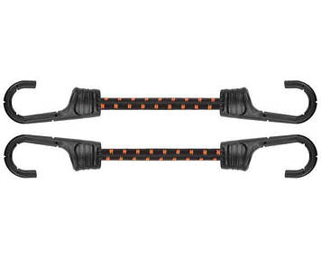 Шнур еластичний гумовий 100см х 2шт. з металевими гачками PVC BUNGEE CORD HOOK, BCH2-08100BC-B Shopolife
