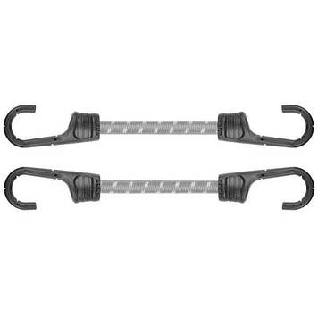 Шнур еластичний гумовий 40см х 2шт. з металевими гачками PVC BUNGEE CORD HOOK, BCH2-08040GY-B Shopolife
