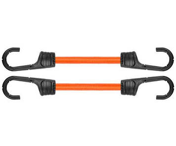 Шнур еластичний гумовий 80см х 2шт. з металевими гачками PVC BUNGEE CORD HOOK, BCH2-08080OR-B Shopolife