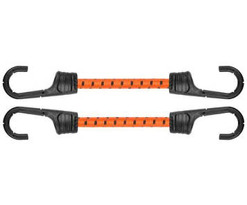 Шнур еластичний гумовий 60см х 2шт. з металевими гачками PVC BUNGEE CORD HOOK, BCH2-08060OR-B Shopolife