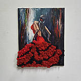 Картина ′Фламенко′ олійними фарбами та стабілізованим мохом, фото 5