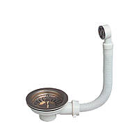 Клапан донный для кухонной мойки 1½" с нерж. решеткой и переливом WIRQUIN (9545680) USE