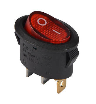 KCD1-9-101N R/B 220 V Перемикач 1 клів. овальний червоний з підсвіткою TNSy Shopolife