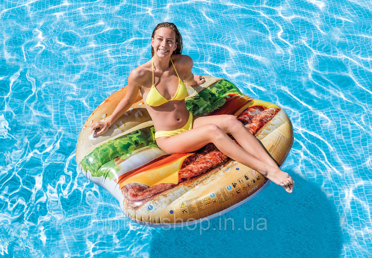 Надувний матрац для плавання Intex 58780 «Гамбургер» (145х142 см )