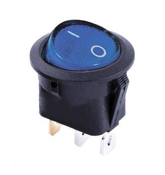 KCD1-8-101N BL/B 220V Перемикач 1 клав. круглий синій з підсвіткою TNSy Shopolife