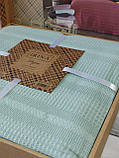 Вафельне літнє простирадло піке 210×230 см ТМ Irina Home світло-зелений, фото 3