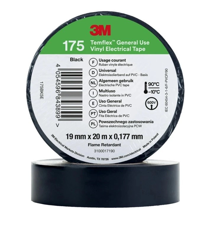 Ізоляційна стрічка 3M Temflex 175 чорна, аналог 780