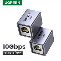 Соединитель RJ45 UGREEN NW261 Gigabit Ethernet Cat(8-6) F/F 10Gbps Aluminium (15117)