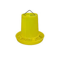 Кормушка для птицы С-2 пластиковая с поддоном 2 л емкость для сельского хозяйства лоток для курей желтая SPL