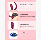 Анатомічний страпон із вібрацією, Вібро страпон вагінальний і анальний на пульті, Інтимні іграшки, фото 3