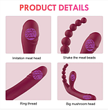 Анатомічний страпон із вібрацією, Вібро страпон вагінальний і анальний на пульті, Інтимні іграшки, фото 4