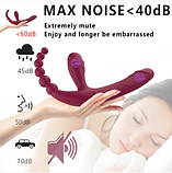 Анатомічний страпон із вібрацією, Вібро страпон вагінальний і анальний на пульті, Інтимні іграшки, фото 6