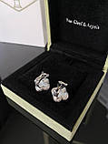 Сережки Ванкліф 1,5 англійський замок покриття білим золотом, фото 3