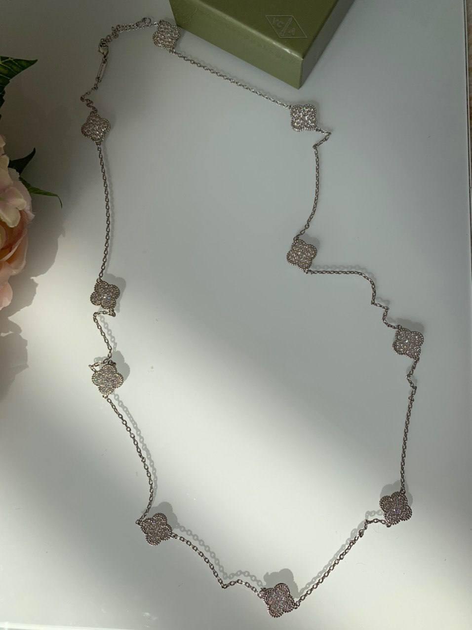 Підвіска Van Cleef довга з цирконієм (10 елементів), фото 1