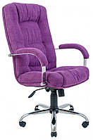 Офисное Кресло Руководителя Alberto Мисти Dark Violet Хром М1 Tilt Фиолетовое