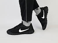 Кроссовки летние мужские черные с белым Nike Free Run 3.0 Black White. Обувь мужская летняя Найк Фри Ран 3.0