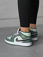 Зелені жіночі кроссівки Nike Air Jordan Retro 1. Модні кросси жіночі Найк Аір Джордан., фото 5