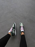 Зелені жіночі кроссівки Nike Air Jordan Retro 1. Модні кросси жіночі Найк Аір Джордан., фото 9
