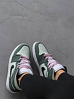 Зелені жіночі кроссівки Nike Air Jordan Retro 1. Модні кросси жіночі Найк Аір Джордан., фото 10