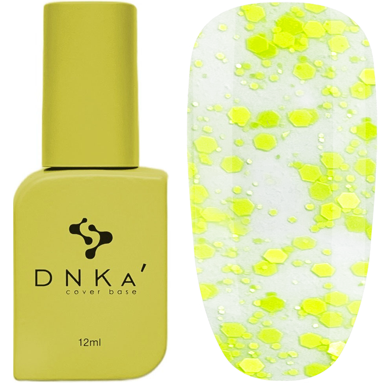 Топ DNKa Bubble Sorbet для гель-лаку, 12 мл неоновий жовтий