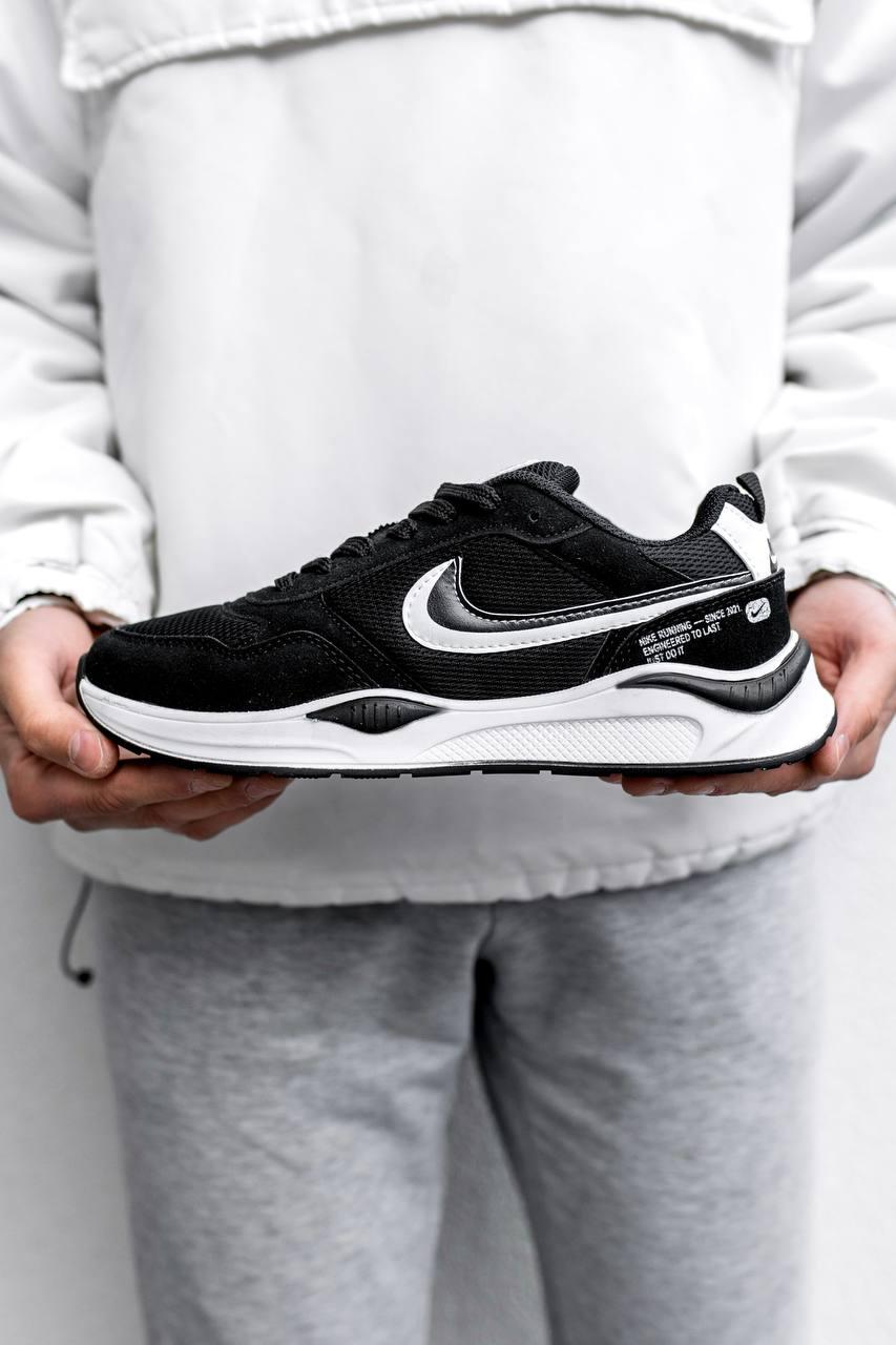 Кросівки чоловічі Nike чорні з білим модні весна літо стильні легкі молодіжні демісезонні якісні