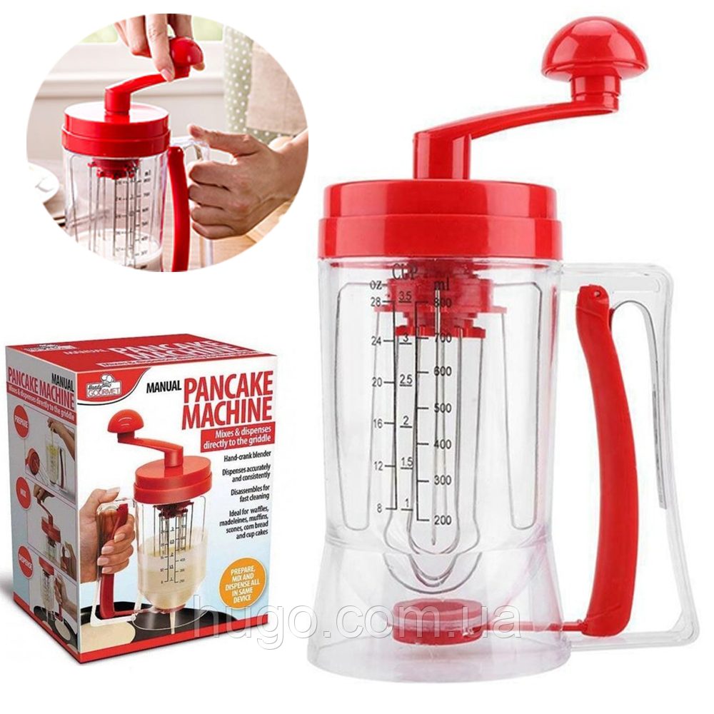 Ручний механічний міксер для тіста 1л, Pancake Machine A170 / Диспенсер для тіста з дозатором, фото 1