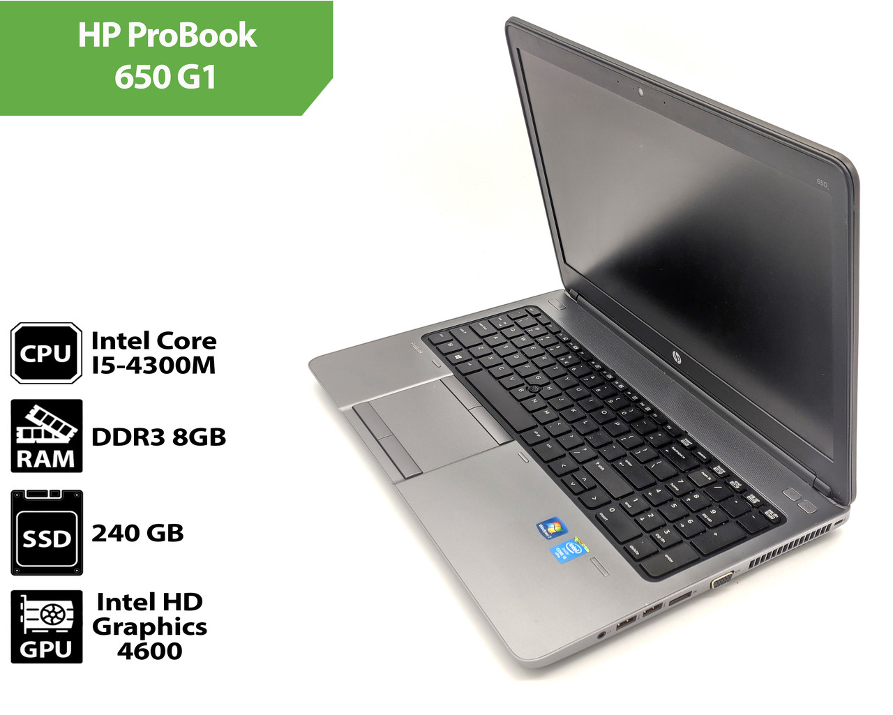 Ноутбук HP ProBook 650 G1 (15.6" / I5-4300M / 8Gb / SSD 240Gb)