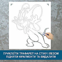 Трафарет для фарбування, Міккі-Маус, одноразовий із самоклеючої плівки 120 х 95 см, фото 4
