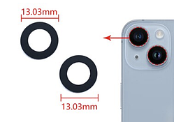 Скло камери Apple iPhone 14, iPhone 14 Plus, чорне — 2 шт.