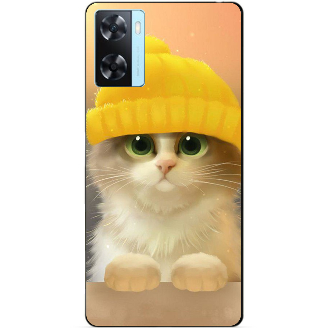 Силіконовий бампер чохол для Oppo A57s з малюнком Котик у шапці