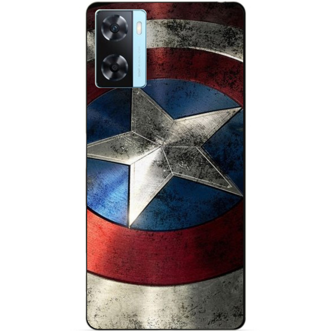 Силіконовий бампер чохол для Oppo A57s з малюнком Капітан Америка