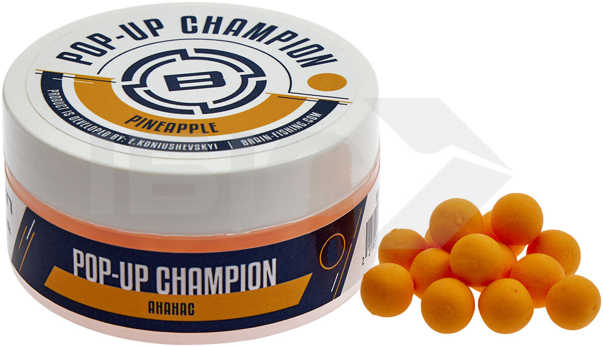 Бойли Brain Champion Pop-Up 10mm 34g Pineapple (ананас) 1858.21.48