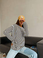 Кофта тельняшка в смужку з довгим рукавом віскоза хакі