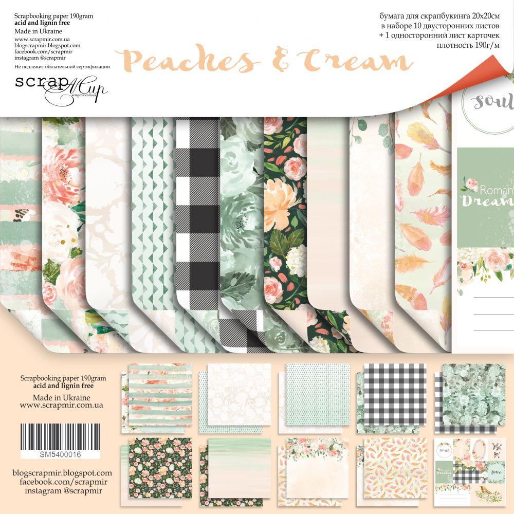Набір двостороннього паперу 20х20см від Scrapmir Peaches & Cream 11шт SM540016