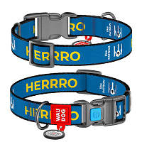 Ошейник для собак Waudog Nylon с QR-паспортом, рисунок Патрон