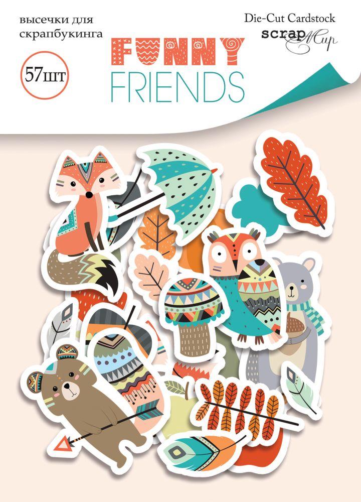 Набір висічок для скрапбукінгу 57шт від Scrapmir Funny Friends SM4800014