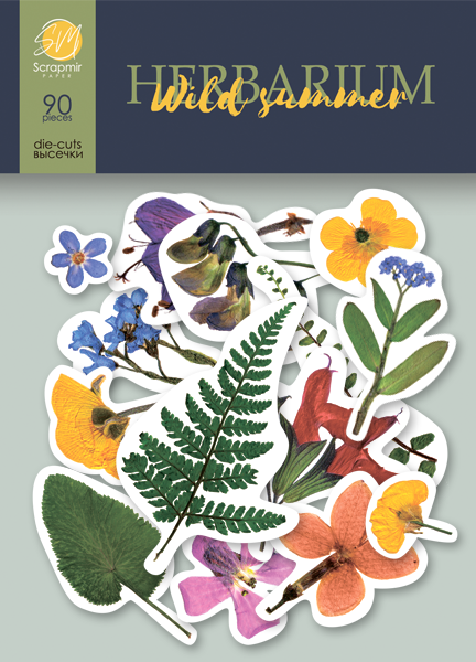 Набір висічок для скрапбукінгу 90шт від Scrapmir Herbarium Wild summer