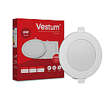 Круглий світлодіодний врізний світильник Vestum 6W 4000K 220V 1-VS-5102, фото 2