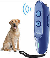 Відлякувач собак ультразвуковий потужний 3 в 1 з індикатором зарядки та акумулятором від USB Синій Ultrasonic STM-00501