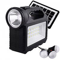 Ліхтар багатофункціональний Gdtimes Gd-101 сонячна зарядна станція, 3 лампочки, повербанк