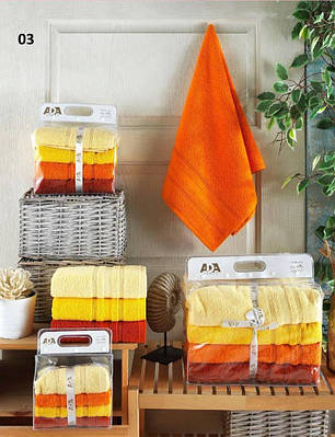 Кухонні махрові рушники ADA Orange 30х50см (3 шт)