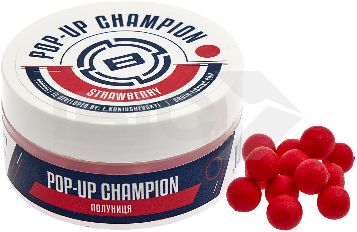 Бойли Brain Champion Pop-Up 10mm 34g Strawberry (полуниця)