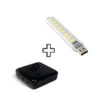 LED фонарь USB с павербанком на 2 USB 10000 мАч