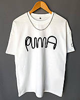 Чоловіча футболка Puma біла, якісна молодіжна футболка на щодень.
