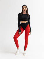 Комплект жіночий спортивний (лосини та рашгард) - червоний