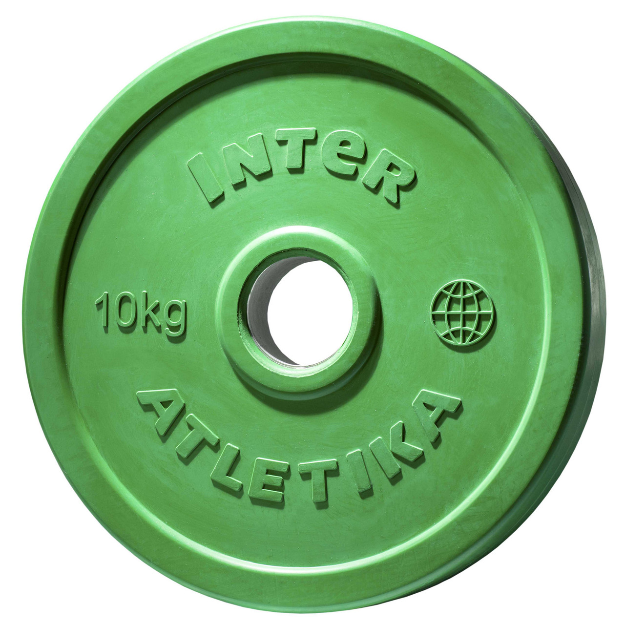 Диск прогумований зелений InterAtletika LCA032-M 10 кг