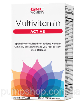 (уцінка термін по 3.24) Вітаміни для жінок GNC women's Multivitamin Active 90 капс., фото 1